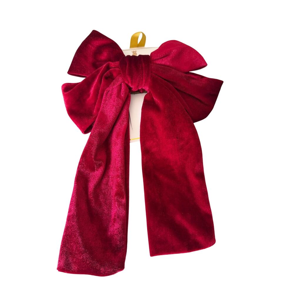 Simply Southern Large Red Velvet Hair Bow Clip NWT
